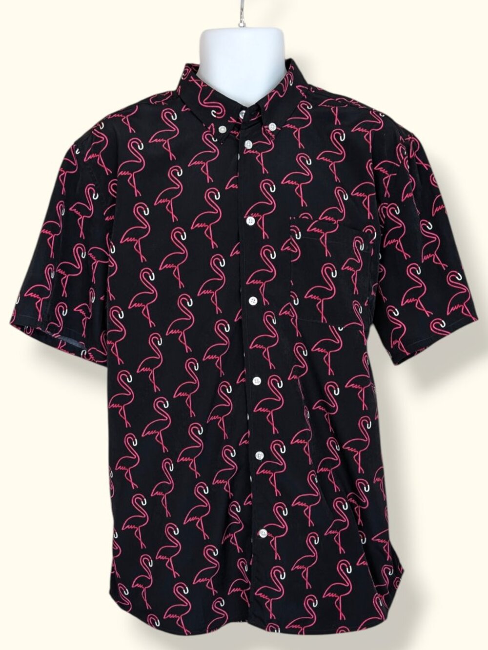 WESC Oden Flamingo Print Shirt